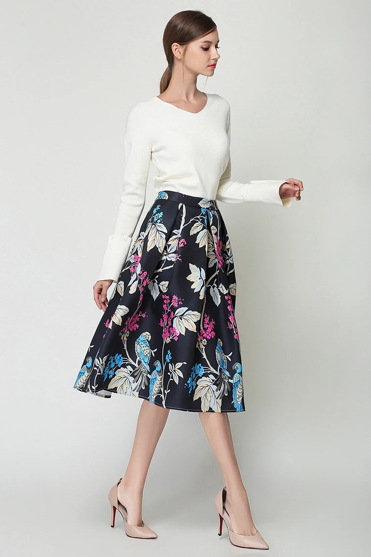 12 дубы Кэти Европа и Америка Винтаж Высокая талия большой нижней середины икры