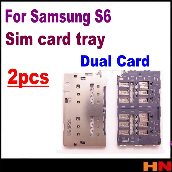 2 шт. для Samsung S6 G9200 G920 G920F G920T G920N G920A G920P двойной держатель чтения sim карт Слот Лоток