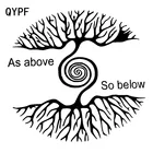 QYPF 18,6 см * 17,5 см мультфильм, как над деревьями так ниже, интересные яркие виниловые наклейки для автомобиля, прочные наклейки на окна, наклейка на окно, для детей, с изображением деревьев, с изображением деревьев, долговечная Наклейка на окно, Виниловая наклейка на автомобиль