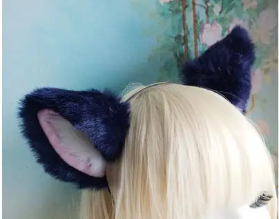 8 1 pcs multicolor Lovely Bell Hairwear Women Fashion Party Charming Lovely Fox Cat Ear Fur Hair Clip Hairband - Цвет: 8