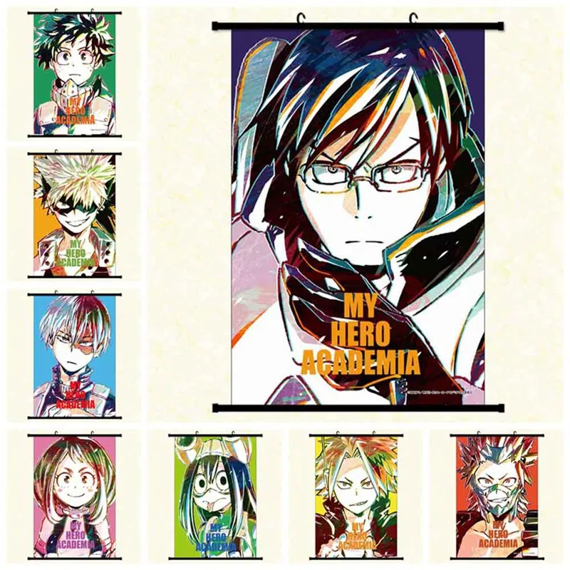 Японский Аниме Boku no Hero Academia My коллективный настенный прокрутка постер для