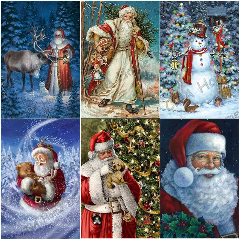 Merry Christmas Алмазная мозаика 5D Diy вышивка 3D набор крестиков Санта Клаус украшения
