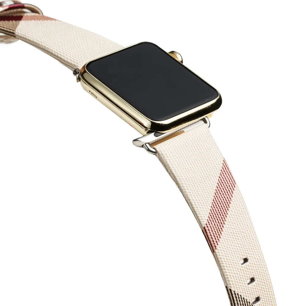 Кожаный ремешок для часов Apple Watch 5, 4, черный, серебристый металлический разъем, белый ремешок, браслет, замена для iWatch 44 мм, 40 мм, ремешок