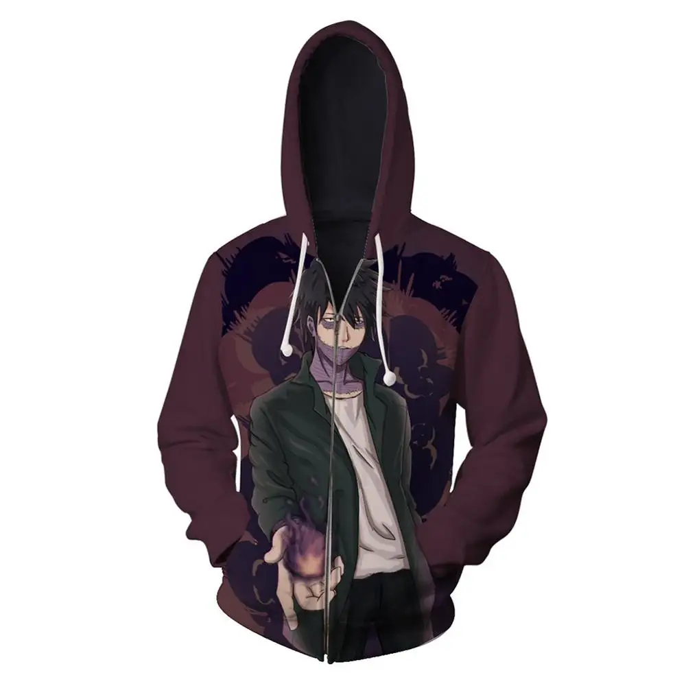 

Hot Sale My Hero Academia Dabi Cosplay Hoodie 3D Print Zipper High Quality Casual Zipper Coat Spring Summer Autumn Hoodie