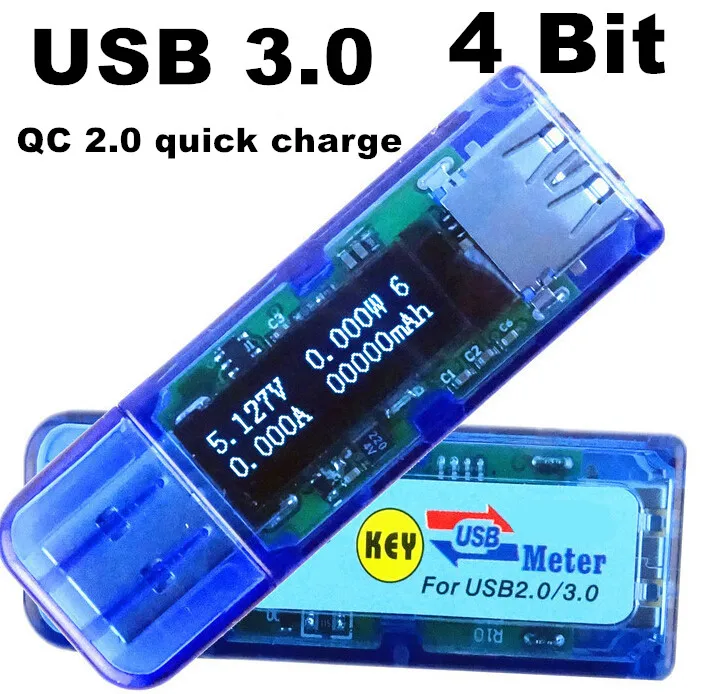 USB 3 0 4-разрядный oled-детектор Вольтметр Амперметр измеритель мощности Измеритель