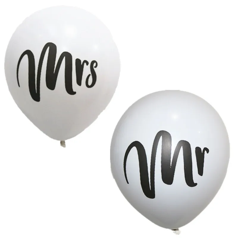 10/15 шт. круглые латексные воздушные шары с белым принтом Mr & Mrs|Украшения своими