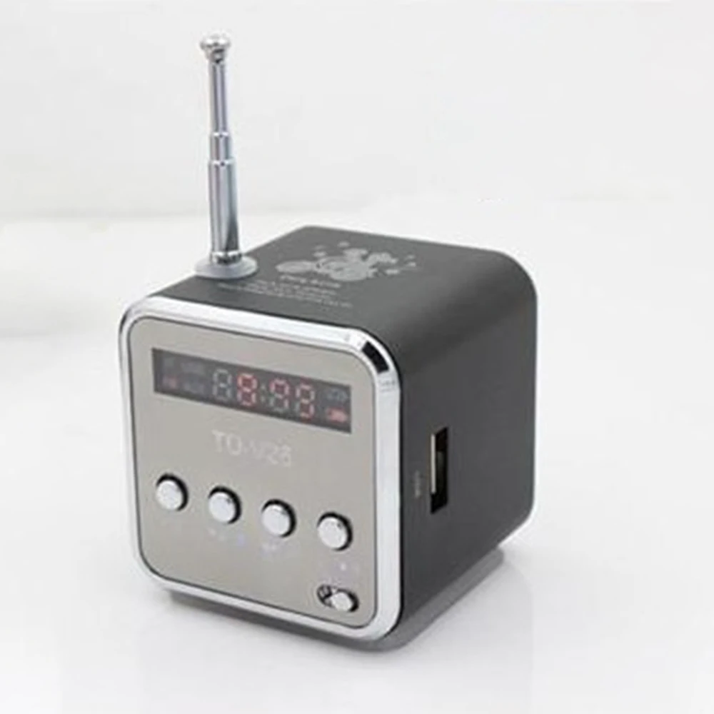 FORNORM Digital FM Radio Micro SD/TF Card Digital radio portable FM Radio Mini Multi-function Aluminum LED Display Speaker Radio
