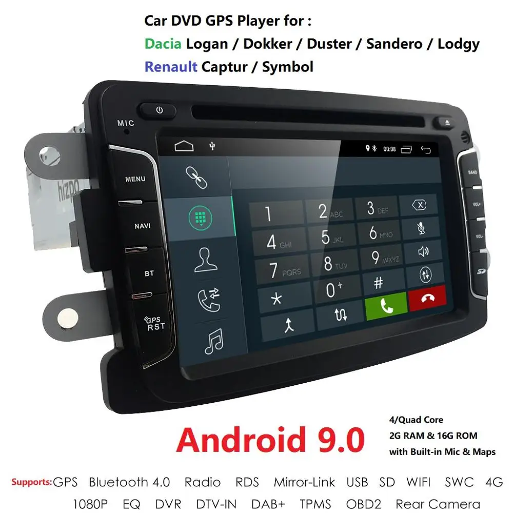 Оптовая продажа! 4G Android9.0 автомобильный стерео головное устройство навигация GPS
