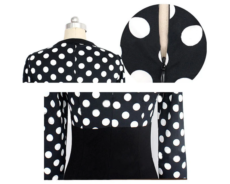 Женщины Формальные 2017 элегантные вечерние в горошек платья карандаш лоскутное