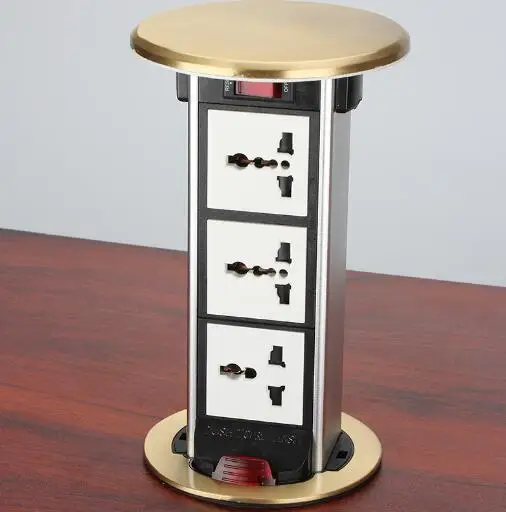 Вертикальная Выдвижная электрическая штепсельная розетка 2 USB кухонная