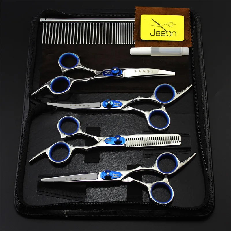 Профессиональные ножницы для груминга собак 4 шт./компл. 6 дюймов 2 изогнутых + 1