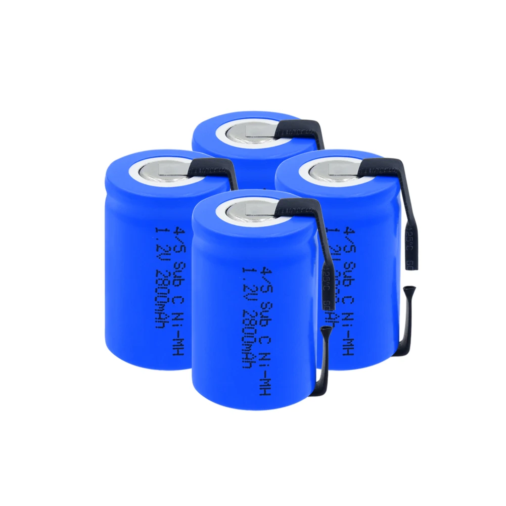 4 Pieces Емкость 4/5 SC батареи 1,2 V 2800mAh 23*33 4/5 Sub C SC Ni-MH аккумуляторные батареи с печатной платой для электронных отверток Инструменты - Цвет: 4 Pieces