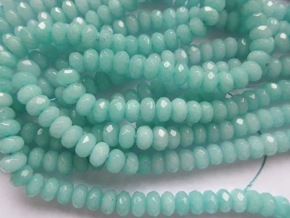 Высокое качество 2 пряди 3x5 10x16mm Jade Rondelle Счеты Граненый Бисер Aqua Blue Черный Белый