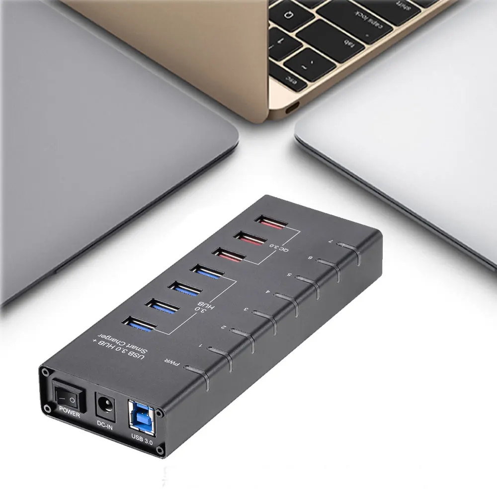 Алюминиевый мульти Порт USB3.0 Тип концентратор adpater Портативный Micro B для 4 порта USB 3