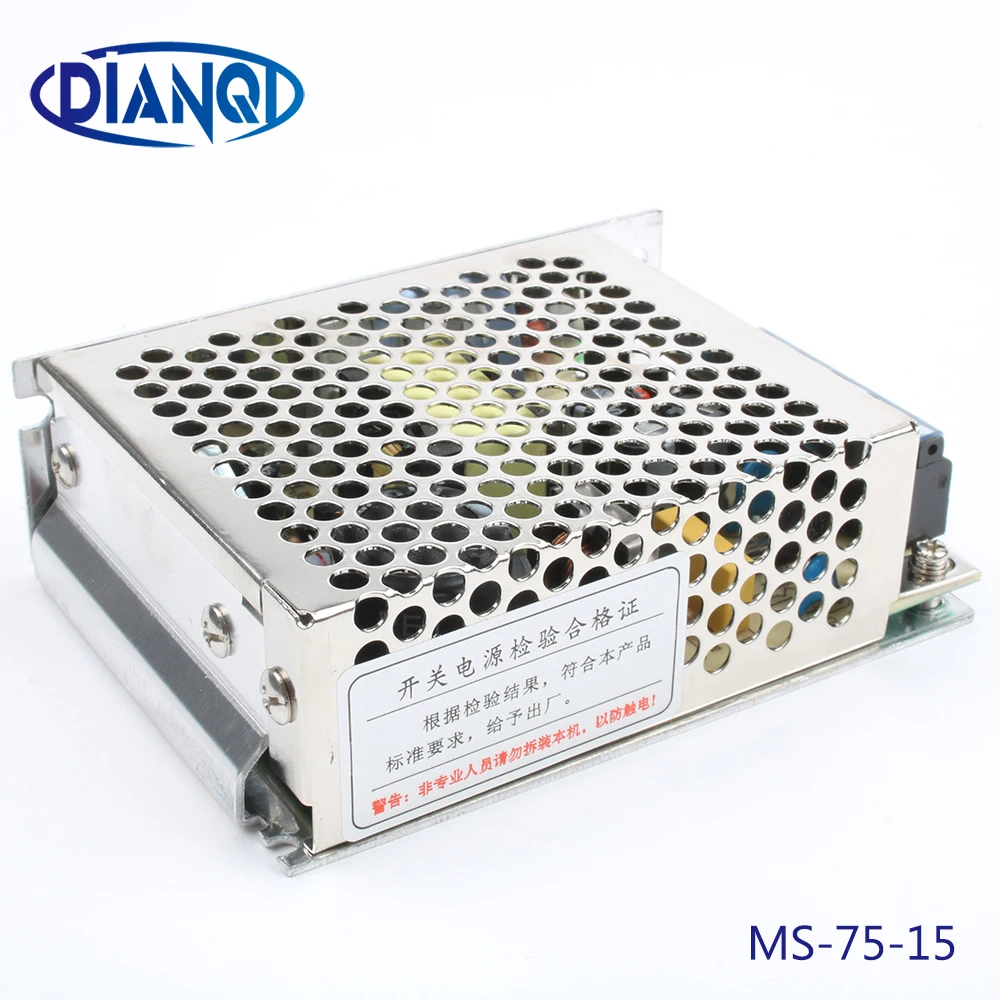DIANQI источник питания 75 Вт 15В 5А мощность suply мини размер din led ac dc преобразователь ms