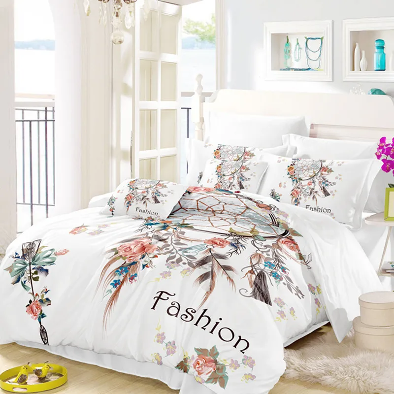 

Fanaijia 3D Bohemia Bedding Set king size Dreamcatcher Flowers Print duvet cover set with pillowcase bedline