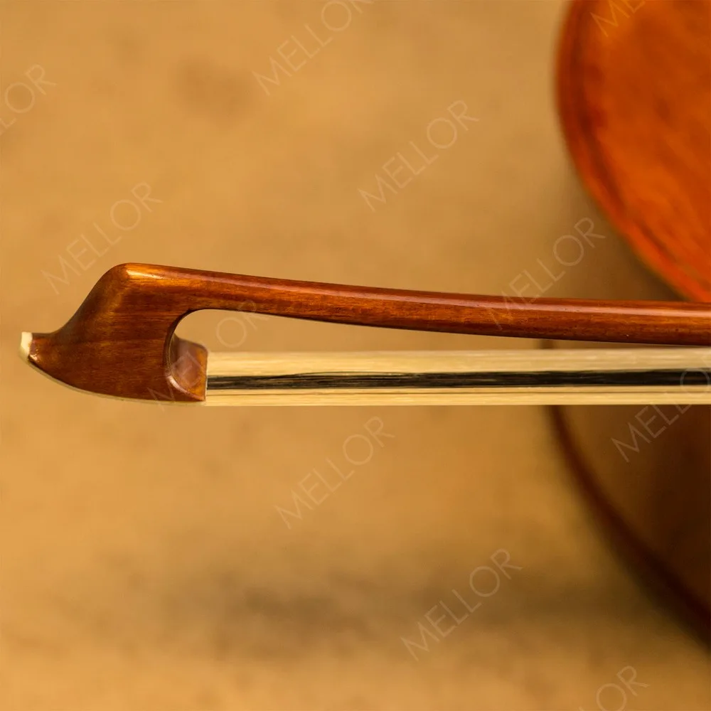Фото Pernambuco Double Bass Bow Natural White Hybrid Black Horse Hair Warm Mellow and Wild Tone MELLOR Solo Level S20G Accessories №5