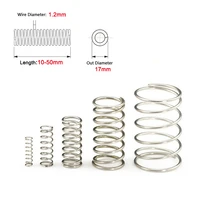 200pcs compression spring 304 stainless steel non corrosive tension spring wire dia 1 2mm outer dia 17mm length 10mm 50mm