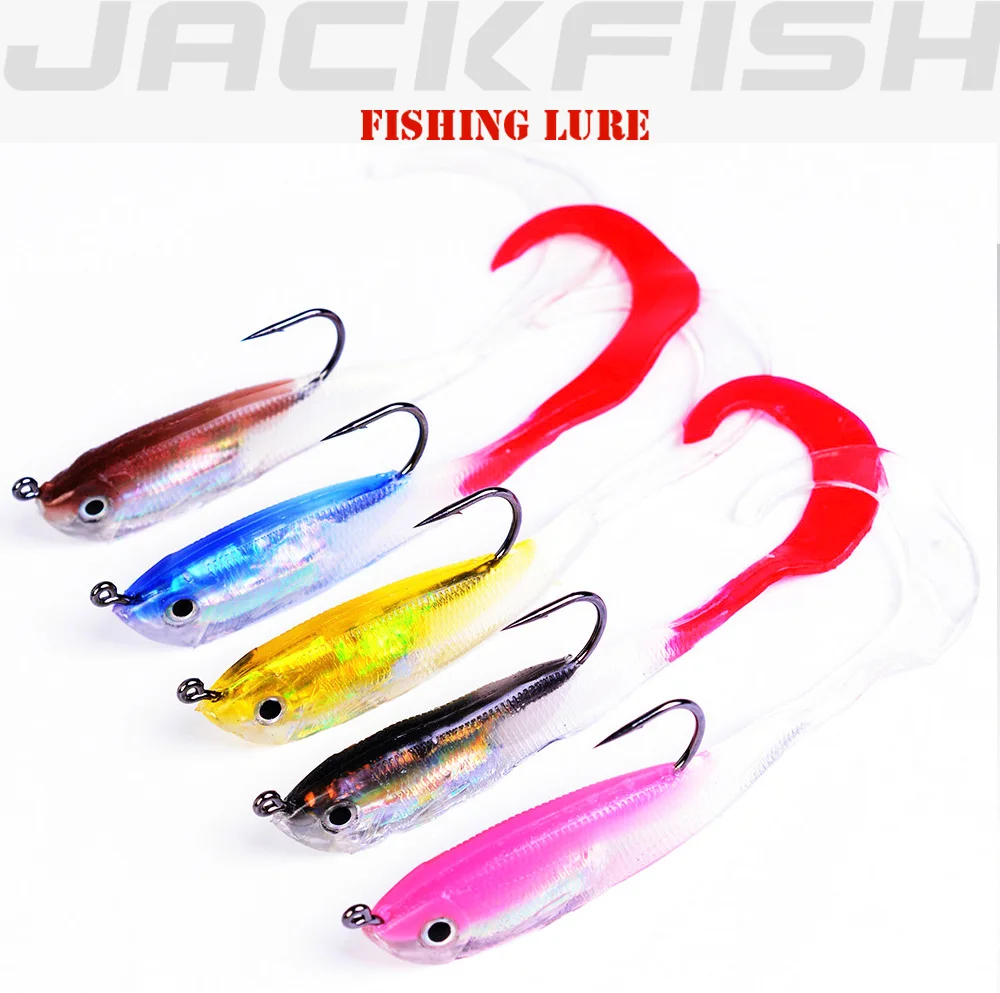 JACKFISH длинный хвост мягкие рыболовные приманки 11 см/16 г свинцовая рыба силиконовые приманки воблеры Мягкая приманка Shad для рыболовных снастей Мягкая приманка