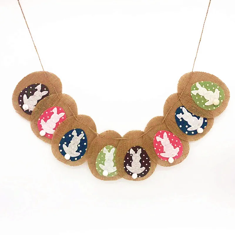 Patch rabbit pattern Квадратный флаг из мешковины Свадебные Рождественские украшения флаг из мешковины вечерние баннер для праздника украшения экологические продукты многоразовые - Цвет: Patch rabbit pattern