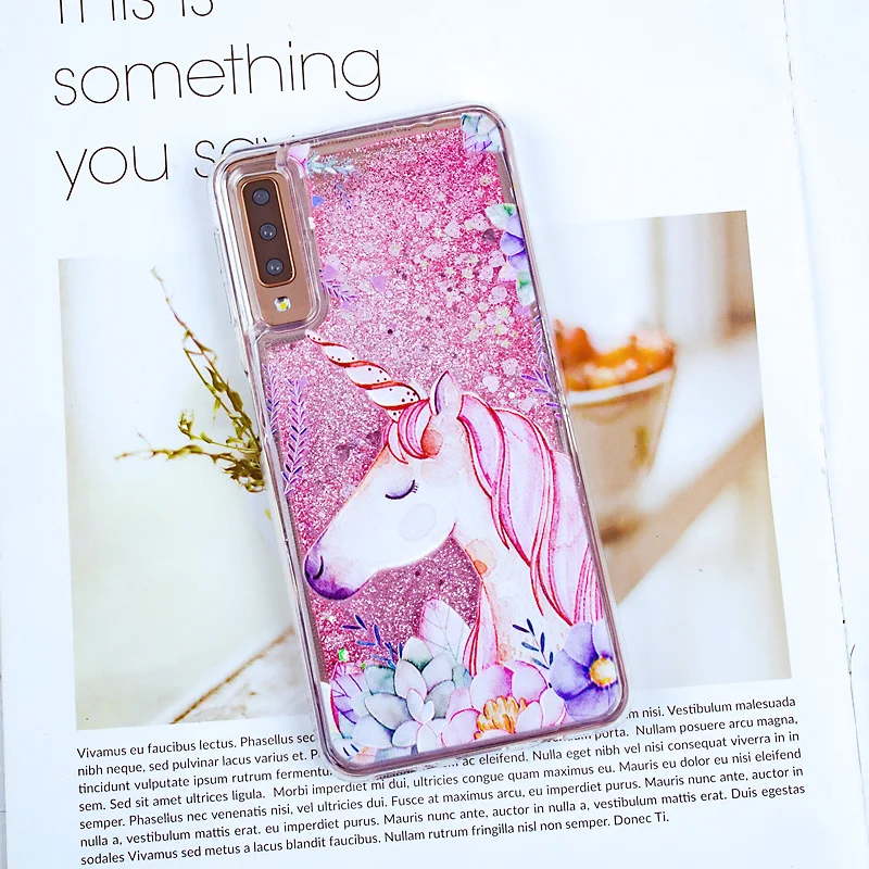 Блеск Жидкость зыбучие пески чехол для телефона Samsung Galaxy A7 2018 S9 S8 A5 2017 примечание 9