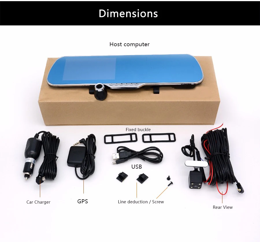 зеркало заднего вида с видеорегистратором и камера 5&quot IPS Android навигатор