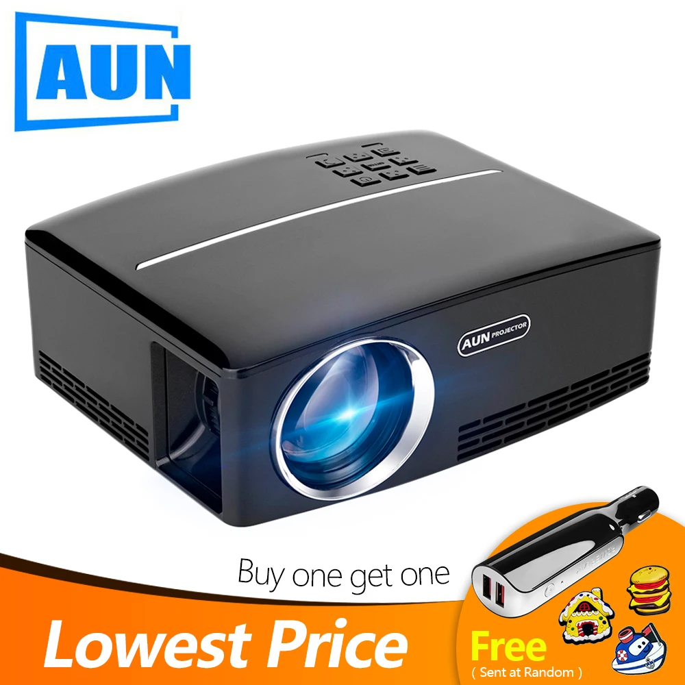 Мини проектор AUN1 1800 люмен светодиодный в HD VGA USB порт. 28 шт. hd с бусинами|aun projector|hd