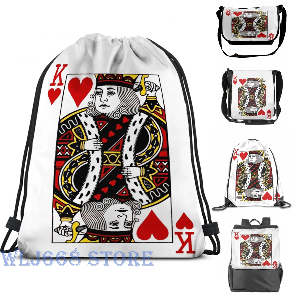 Забавные сумки через плечо с графическим принтом женский рюкзак на одно KING OF HEARTS