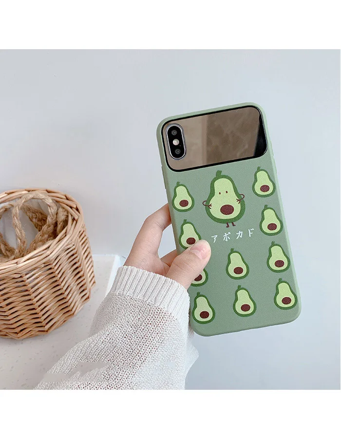 GlamPhoneCase зеркальный чехол для телефона авокадо персик iPhone X XS Max XR Мягкий