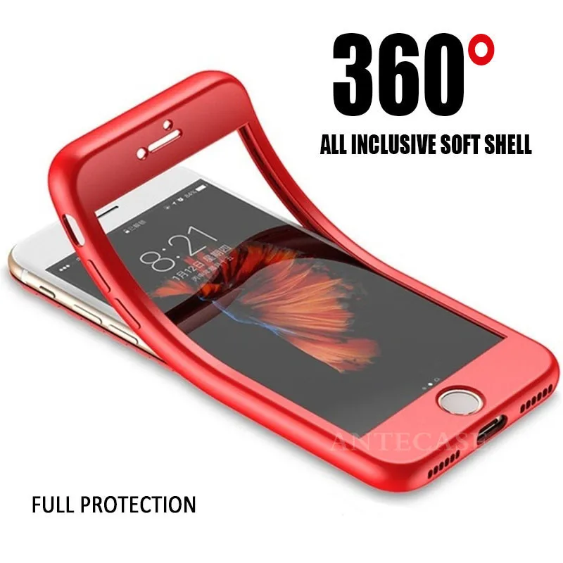 Чехол для телефона с полным покрытием 360 градусов iPhone XR Xs Max чехол Apple X 5 5S SE 6 6S 7 8 Plus