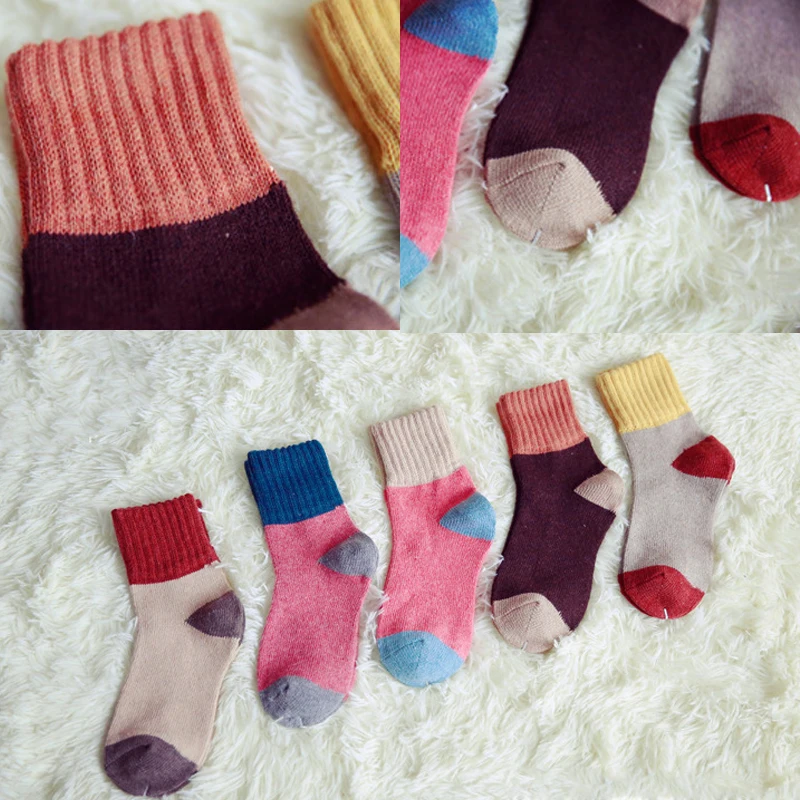 1 Пара Прекрасный Цвета Конфеты Короткие Носки Утолщение Женщины Девушки Шерсть