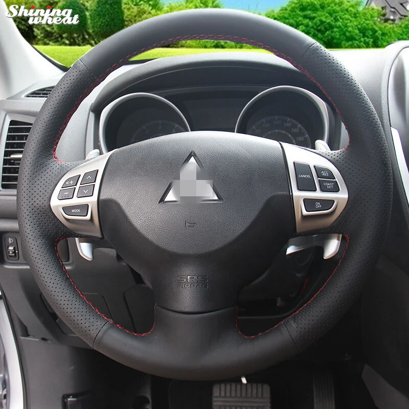 Чехол из искусственной кожи для руля Mitsubishi Lancer EX 10 X Outlander ASX Colt Pajero Sport|leather steering wheel