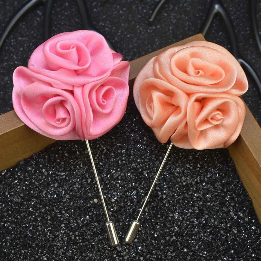 Fashion Handmade Fabric Brooch Wedding Bouquet Gentlemen Lapel Pins Flower for Men Suit Pin broche Jewelry A149 | Украшения и