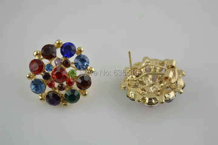 1 шт. цвета смешивания круглой формы брошь булавки и серьги свадебные ну