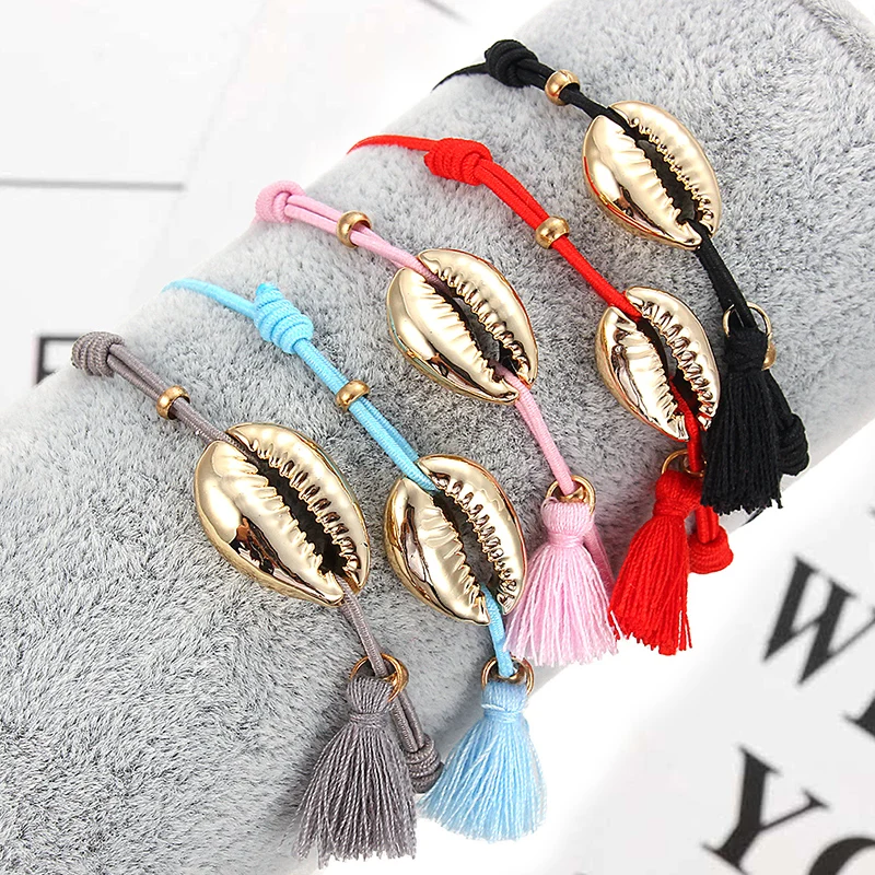 Золотистый/серебристый цвет ракушки Богемия шарм браслеты 12 шт./компл. Женский