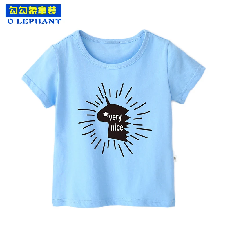 Летняя футболка с принтом единорога из мультфильма хлопковая дышащая одежда для