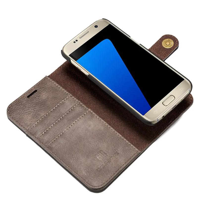 Съемный откидной чехол DG.Ming для телефона Samsung Galaxy S7 Edge роскошный кожаный кошелек
