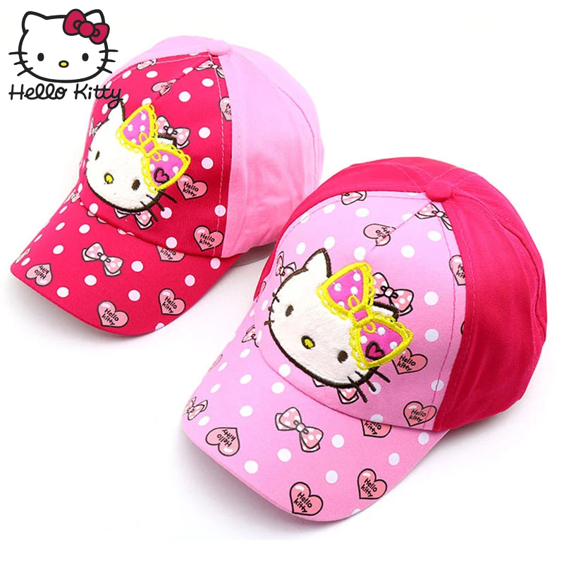 Hello Kitty Cartoon Children Caps Sport Design With Letter Embroidery Adjustable Baseball Hat Kids Baby Outdoor KT | Детская одежда и