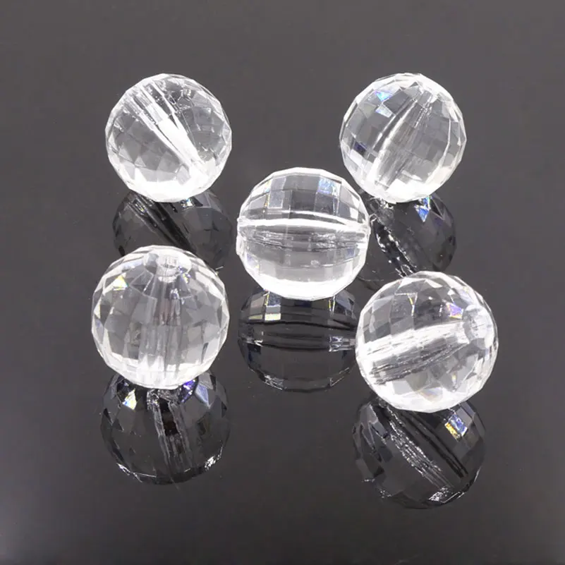 20 мм прозрачные акриловые граненые бусины 50 шт./лот сделай сам для изготовления