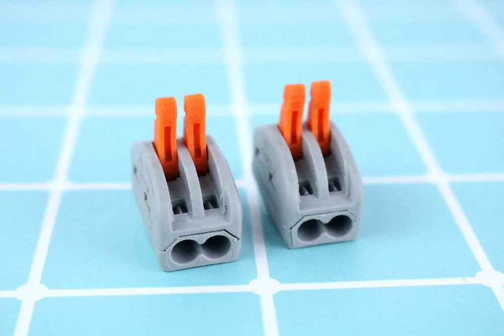 

10pcs/lot 222-412 PCT-212 PCT212 Universal Compact Wire Wiring Connector 2 pin Conductor Terminal Block Lever 0.08-2.5mm2