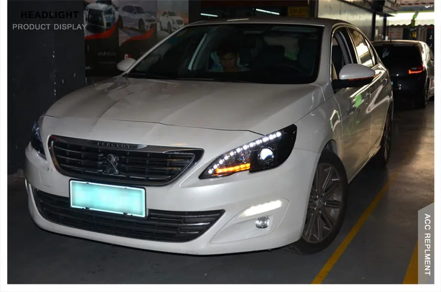 2 шт. светодиодный фары для peugeot 408 308S- светодиодный автомобильный фонарь ангельские глазки ксенон HID комплект Противотуманные фары светодиодный дневные ходовые огни