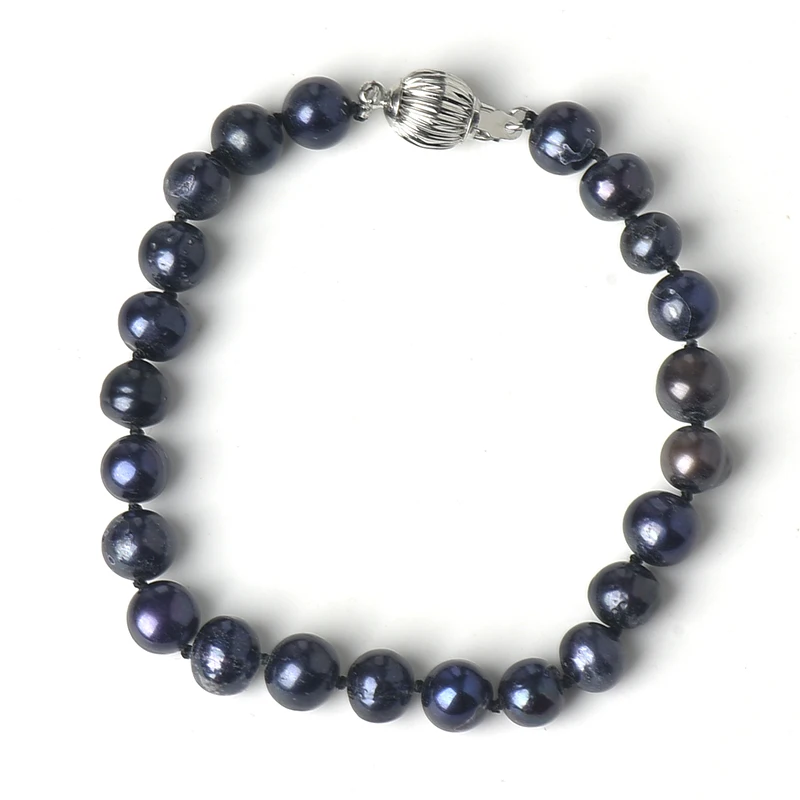 Более легкие и изысканные 7-8 мм бусины излучающие сине-черный цвет 7 5 дюймовый