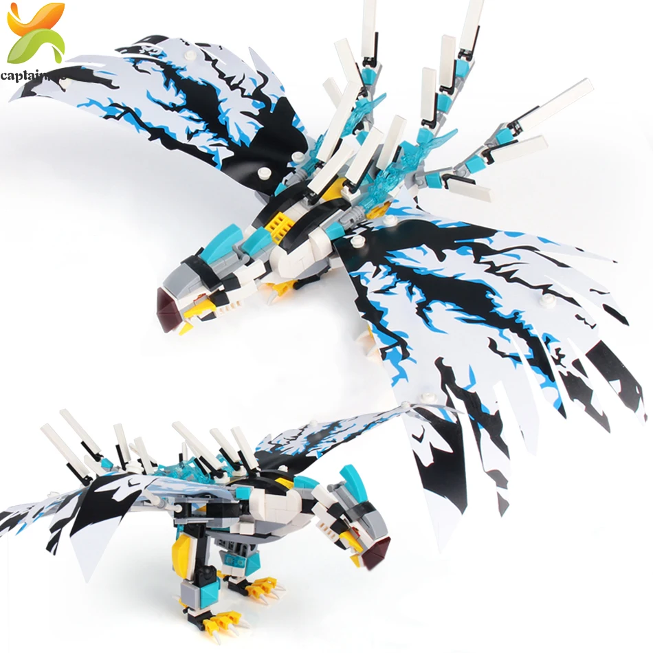 504 шт город ниндзя-Дракон рыцарь Орел летающие строительные блоки DIY Собранные