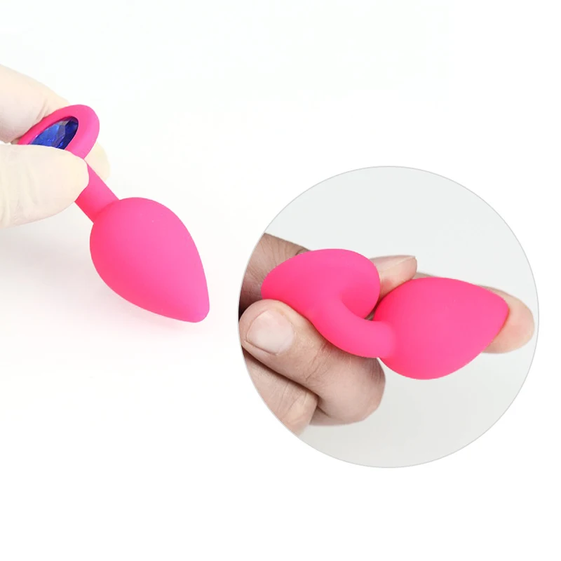 50 шт./лот безопасная Анальная пробка среднего размера со съемными кристаллами