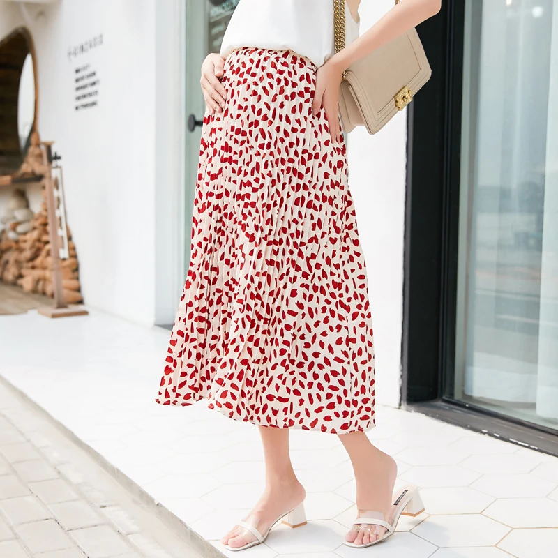 Fashion Summer Chiffon Maternity Skirt Casual Comfortable Long Skirts for Pregnant Women Maternidade Pregnancy Clothes C838 | Мать и