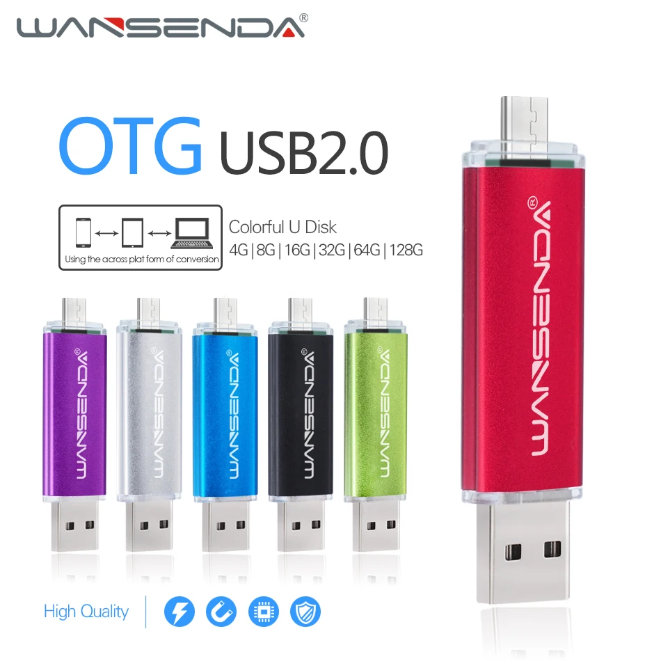 WANSENDA OTG Android USB флеш накопитель Usb 2 0 Флешка 256 ГБ 128 Гб 64 32 16 8 4 карта памяти в 1