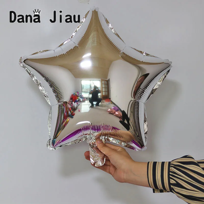 

18inch silver color Pentagram Shaped Foil Balloon wedding Birthday Party Decoration Air Ballons Event star Baloon