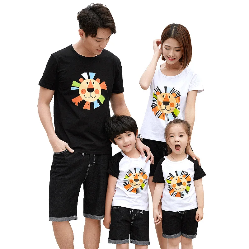 

Family Matching Clothes Mother Father Kid Short Sleeve T-shirt Family Look Kindergarten Clothing 2-9 Years