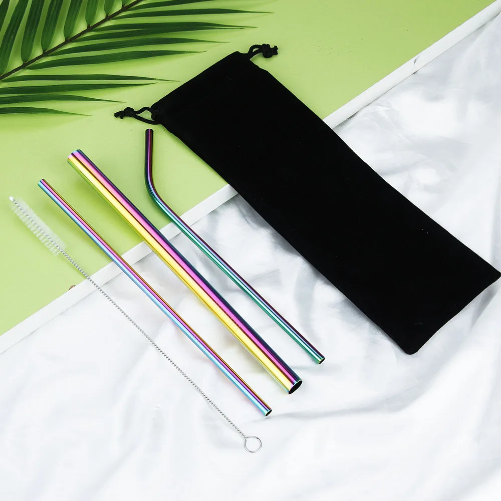 14-colorful-5pcs Anpro многоразовые, для питья соломы крепкий изогнутые прямые напитки 304 Нержавеющая сталь металлическая соломинка с Cleaner кисть для кружки 20/30 унций - Цвет: 14-colorful-5pcs