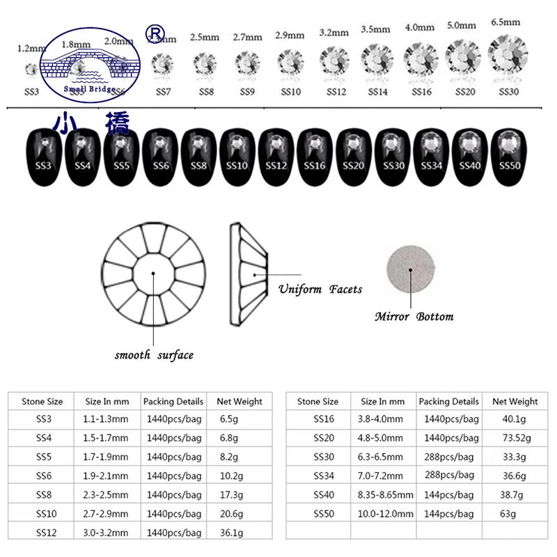Nail Rhinestones And Gems Non Hotfix Flatback For Crafts Round Glass Shapes R006 | Красота и здоровье